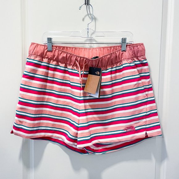 NWT - The North Face Women's Striped Athletic Shorts - Pink, Blue, White - Picture 3 of 10